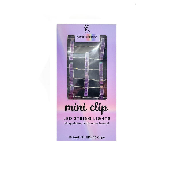 Mini Clip - LED String Lights Pastel Purple Iridescent - KLOSH