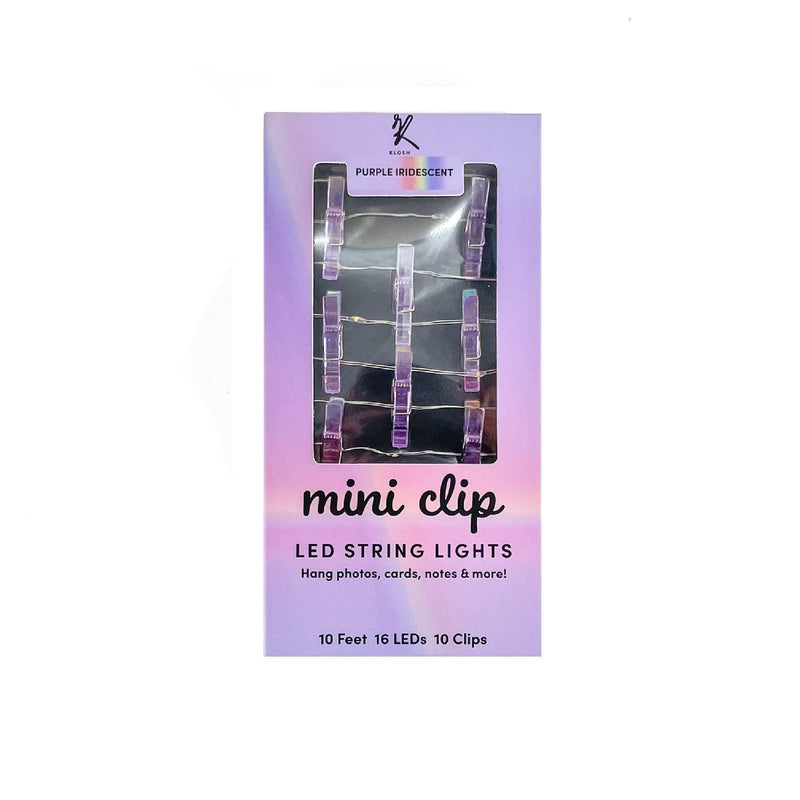 Mini Clip - LED String Lights Pastel Purple Iridescent - KLOSH