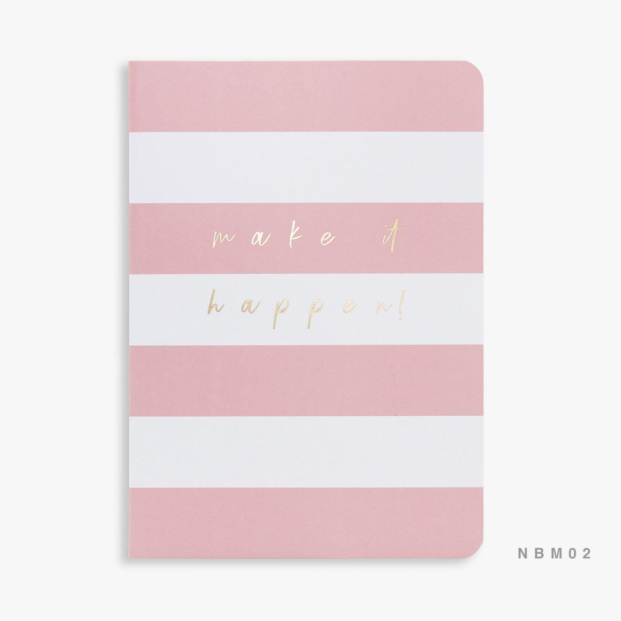 Notebook - Medium Pink Stripe - KLOSH