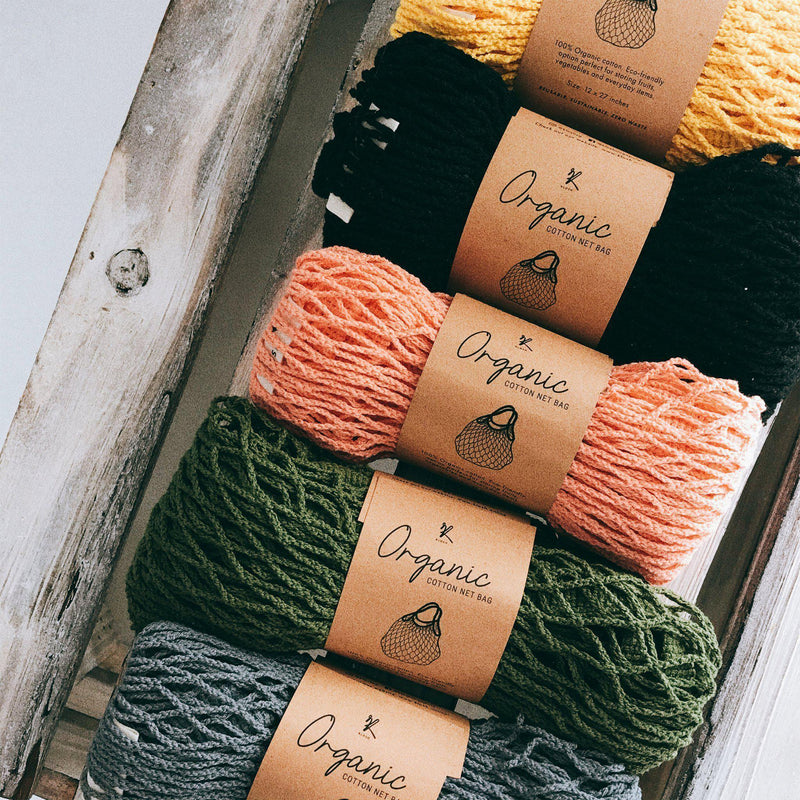 Organic Eco Cotton Mesh Shopping Bag - Multi Colours - KLOSH