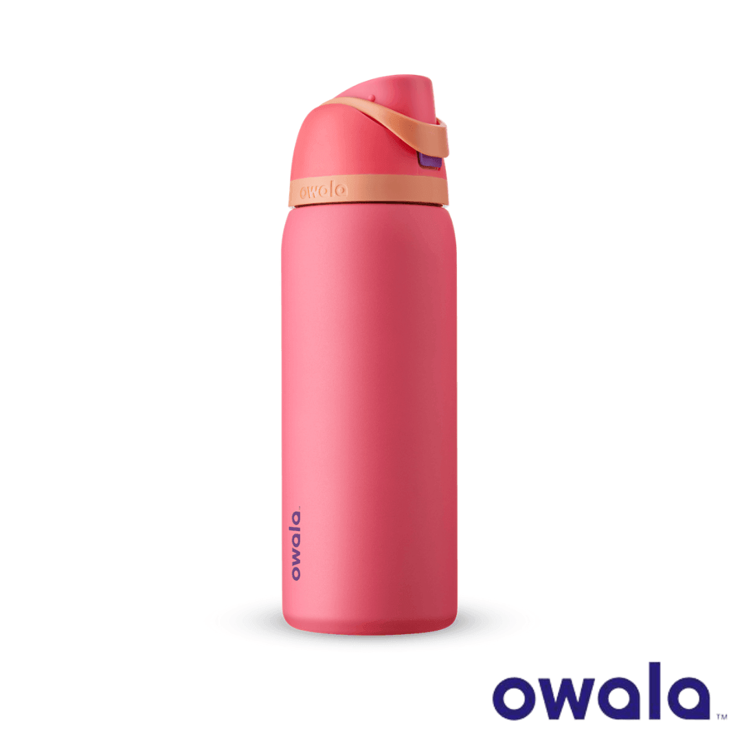 Owala FreeSip™ Insulated Stainless-Steel Water Bottle with Locking Push-Button Lid, 32-Ounce (946ml) - KLOSH