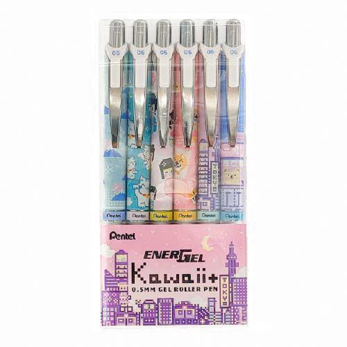 Pen - Energel Kawaii Gel Roller Pen 0.5mm Blue Ink (6-pc set) - KLOSH