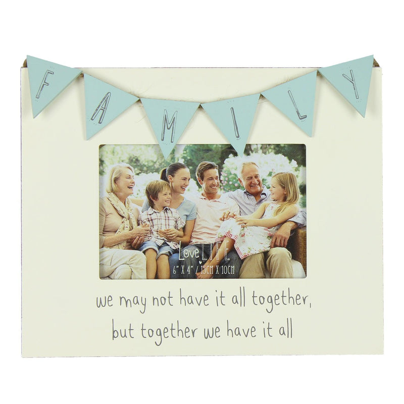 Photo Frame - Family with Bunting MDF 6" x 4" - KLOSH