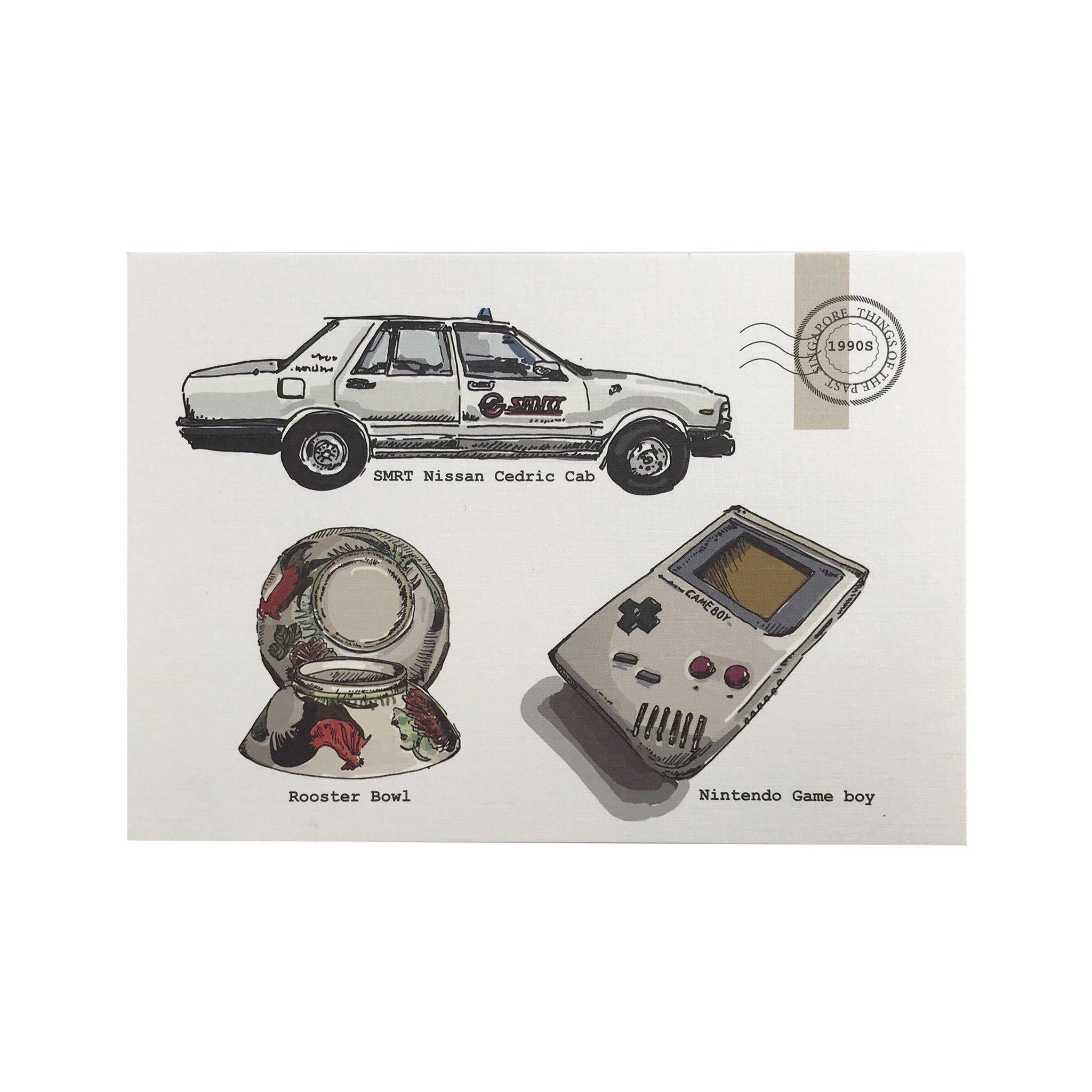 Postcard - Singapore Memories Retro White - KLOSH
