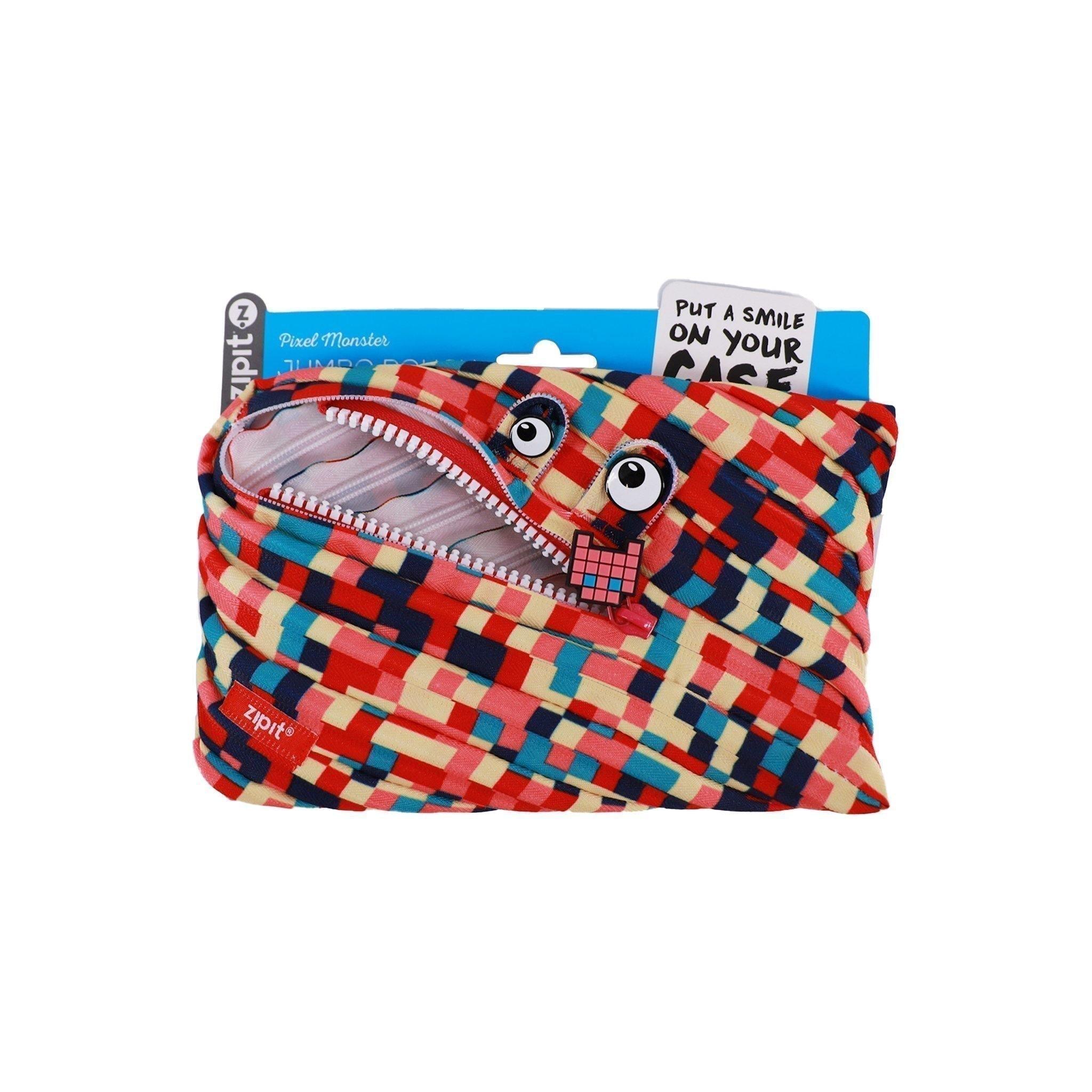 Pouches - Pixel Monster Jumbo Blue & Red - KLOSH