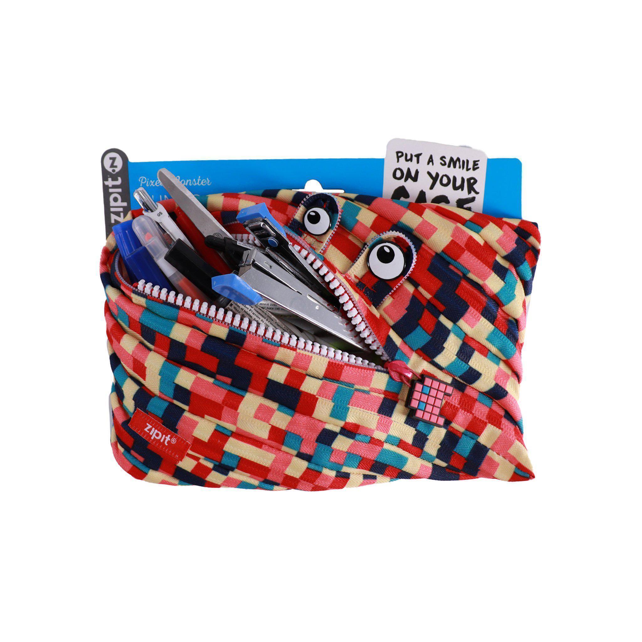 Pouches - Pixel Monster Jumbo Blue & Red - KLOSH