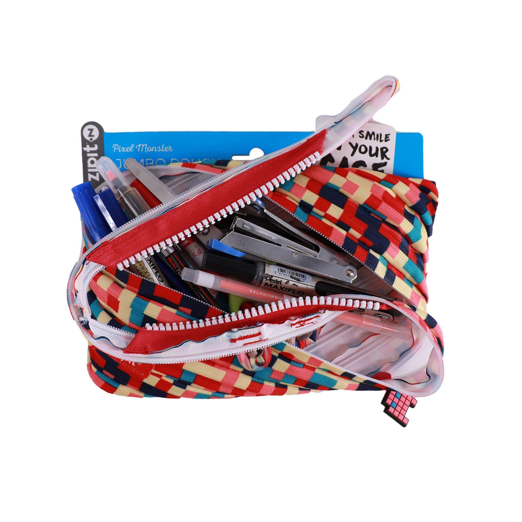 Pouches - Pixel Monster Jumbo Blue & Red - KLOSH