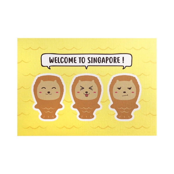 Singapore Heritage Postcard - Taiyaki Merlions - KLOSH