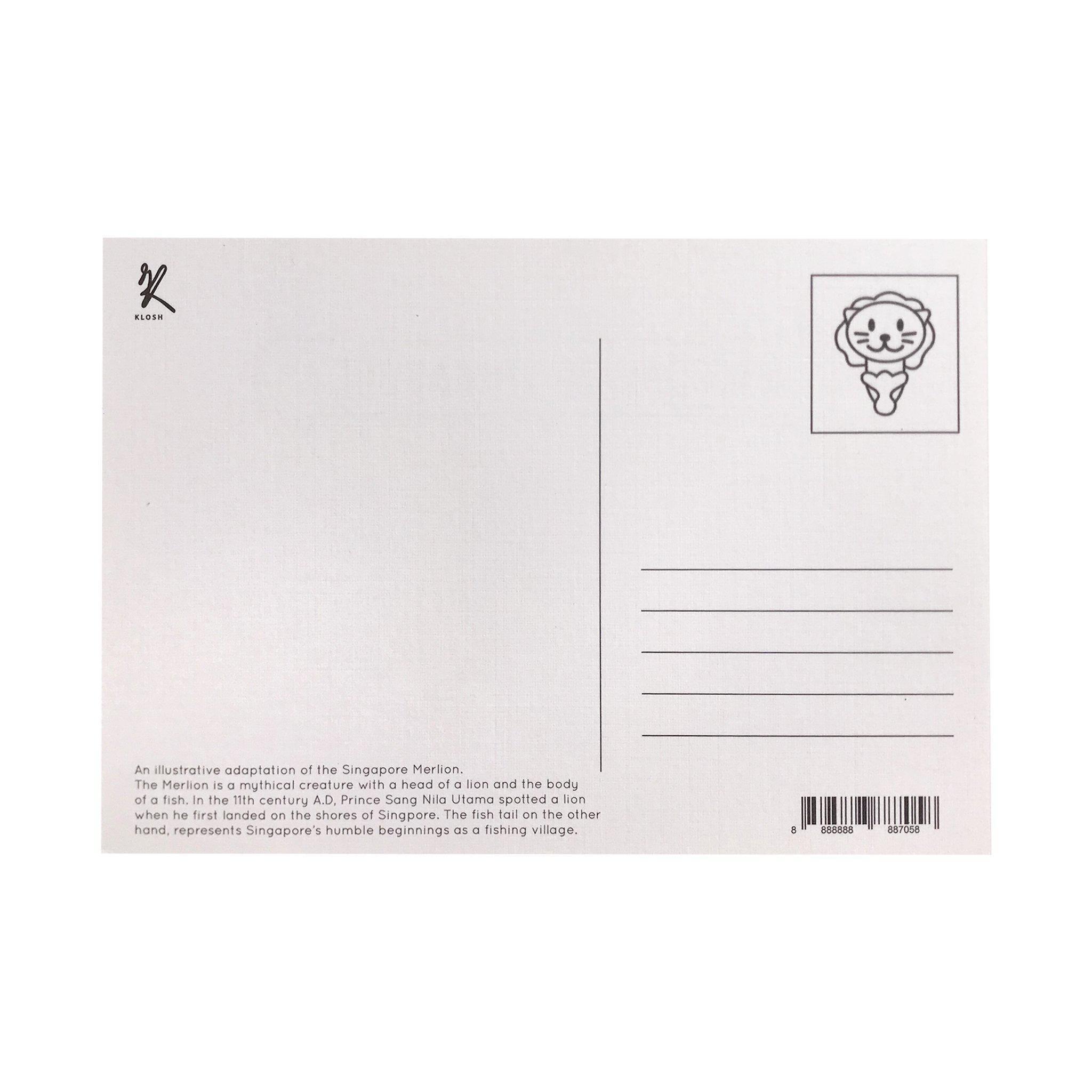 Singapore Heritage Postcard - Taiyaki Merlions - KLOSH