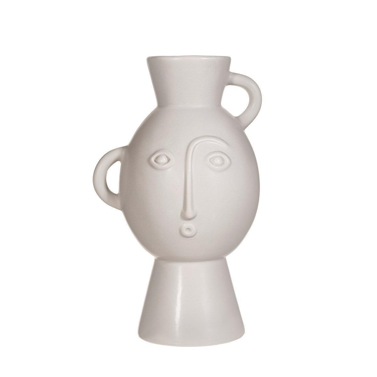 Vase - Amira Face With Handles Matt Grey - KLOSH