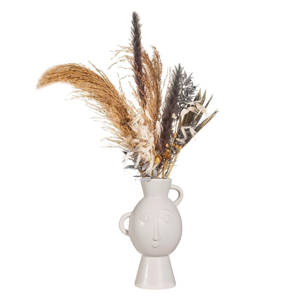 Vase - Amira Face With Handles Matt Grey - KLOSH