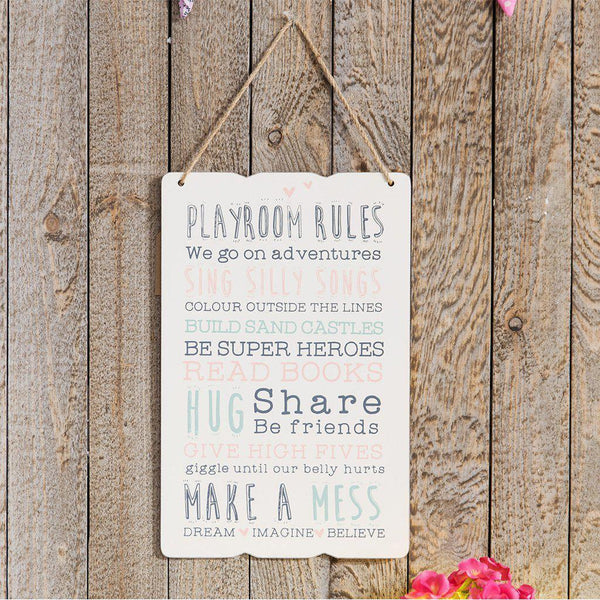 Wall Plaque - Playroom Rules - KLOSH