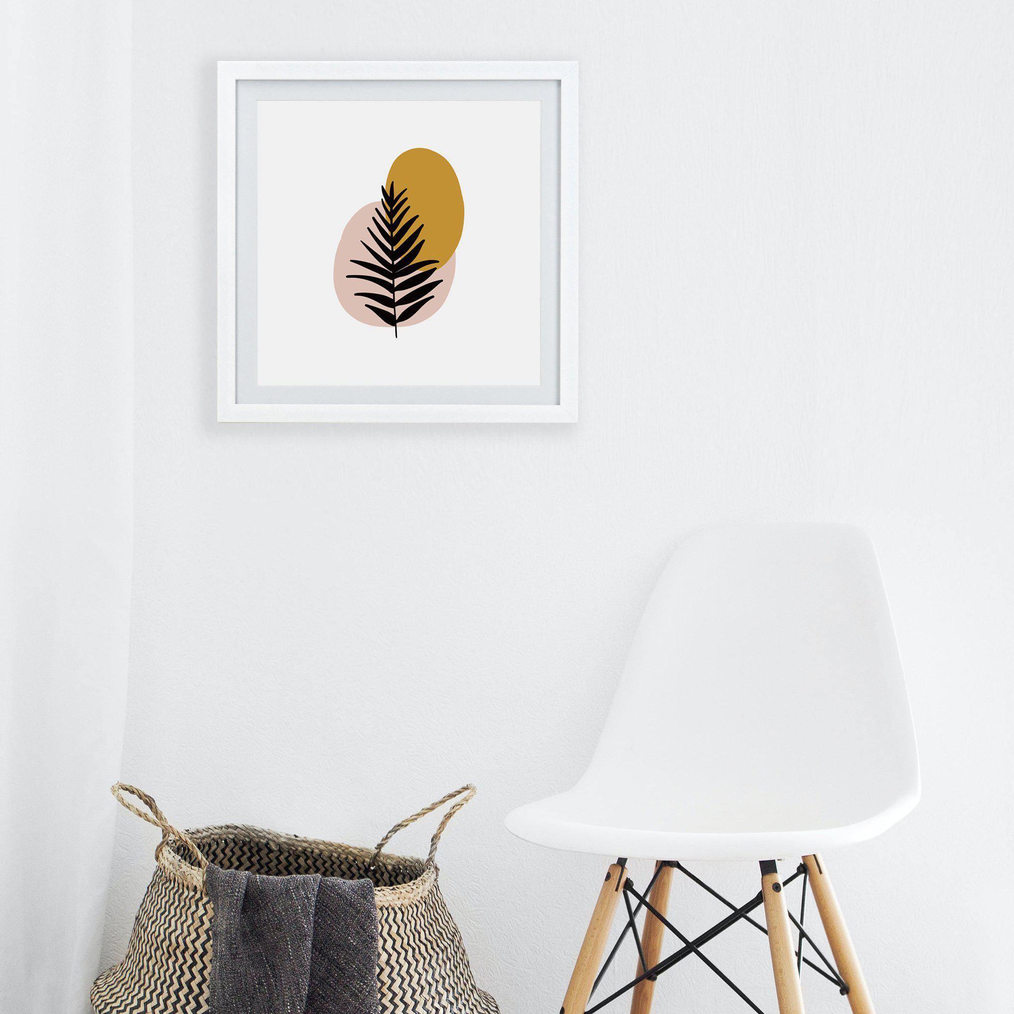 White Square Frame - Palm Leaf Boho - KLOSH