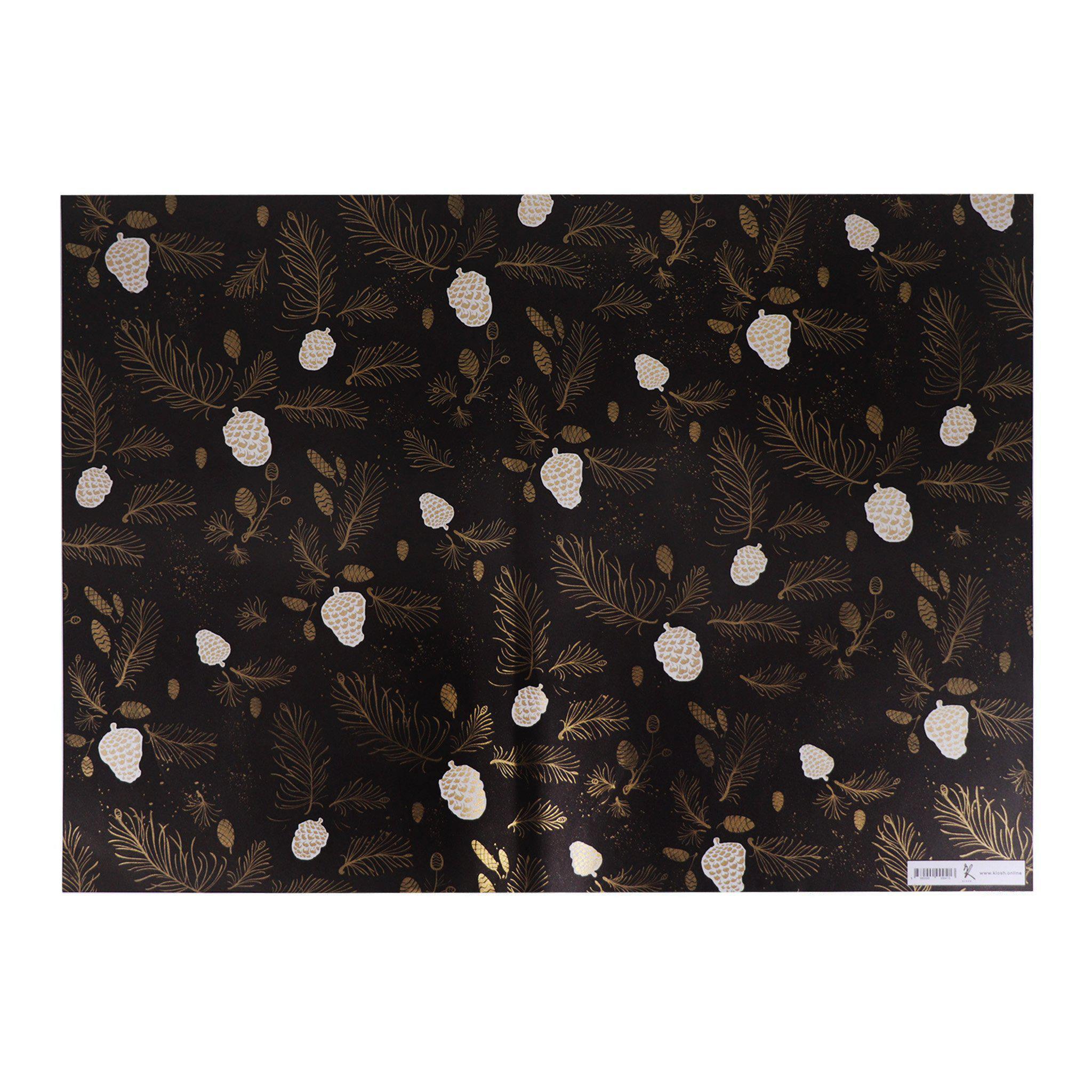 Wrapping Paper - Black Feather Glitter - KLOSH