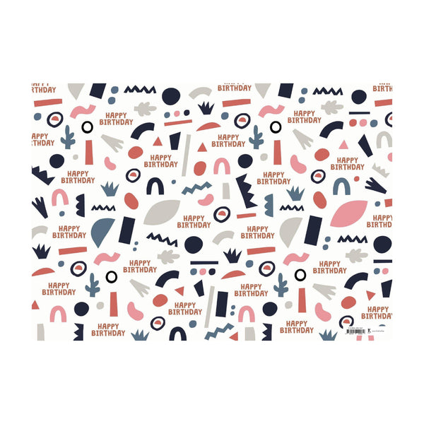 Wrapping Paper - Happy Birthday Abstract Shapes - KLOSH