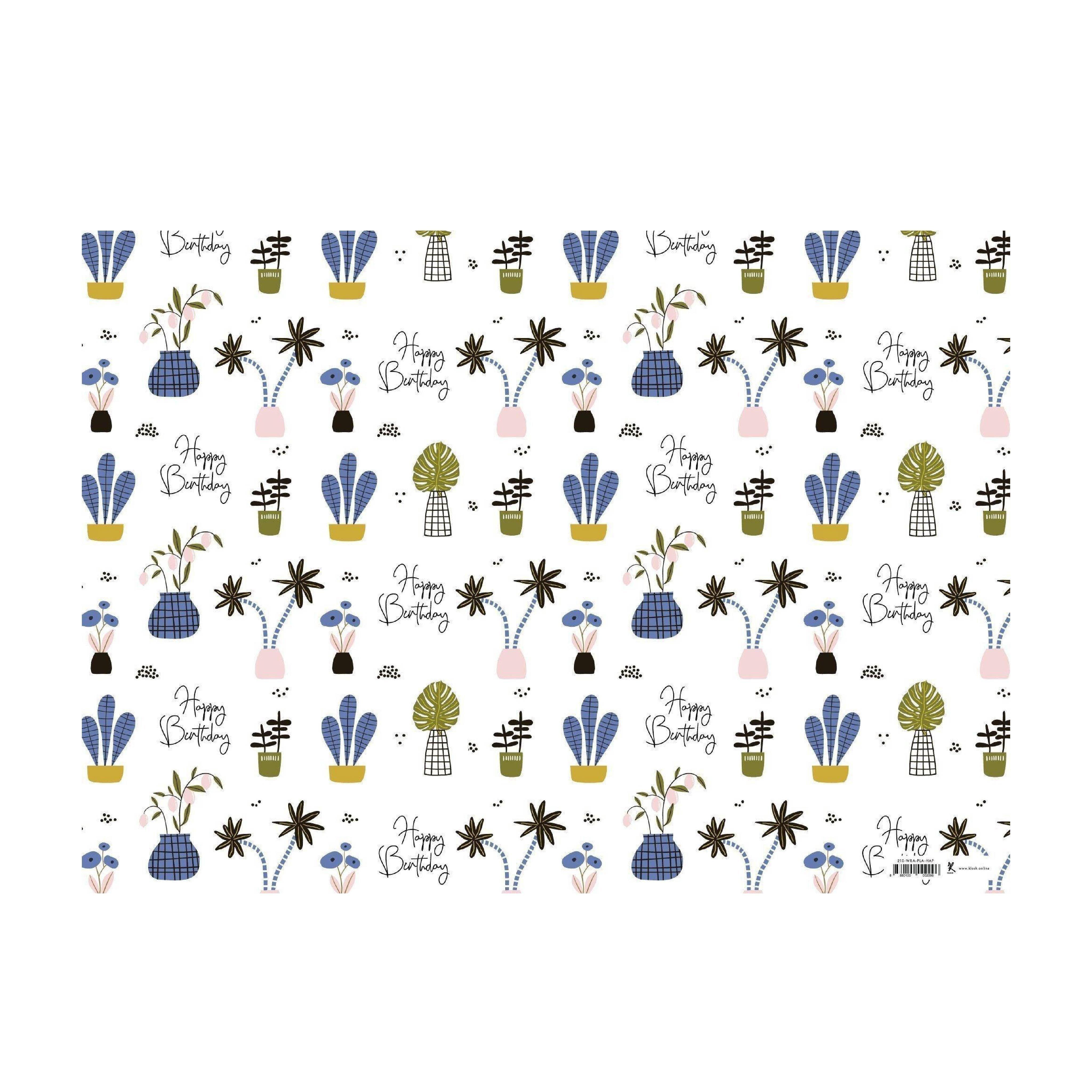 Wrapping Paper - Happy Birthday Plants - KLOSH